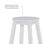Linon Zeke 24" White Round Counter Stool