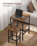 VASAGLE Rustic Bar Table and Stool Set