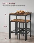 VASAGLE Rustic Bar Table and Stool Set
