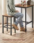 VASAGLE Rustic Bar Table and Stool Set