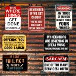Funny Vintage Metal Garage Signs for Man Cave