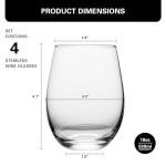 Set of 4 Stemless 18oz Wine Glasses