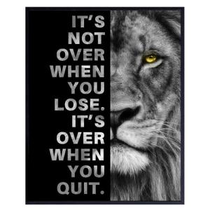 Men's Office Wall Art - Inspirational Lion Print