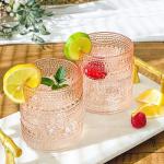 Rose Gold Hobnail Drinking Glasses Set of 6
