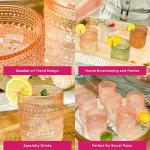 Rose Gold Hobnail Drinking Glasses Set of 6