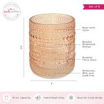 Rose Gold Hobnail Drinking Glasses Set of 6