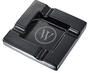 Personalized Black Ceramic Cigar Ashtray by Visol