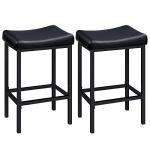 Set of 2 Saddle Bar Stools for Dining