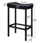 Set of 2 Saddle Bar Stools for Dining
