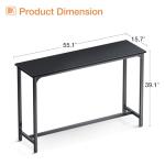 55 Inch Black Bar Height Pub Table