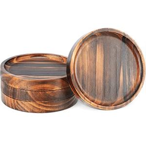 Natural Wood Drink Coasters - Set of 4