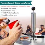 FERRODAY 4" Heavy Duty Beer Keg Tap Pump