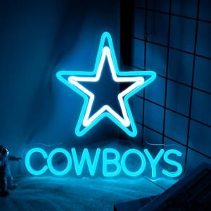 Ice Blue Cowboy Neon Sign for Man Cave