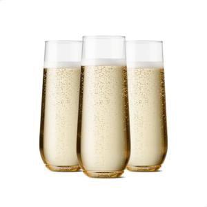 Unbreakable Plastic Champagne Flute Glasses, 12 Count
