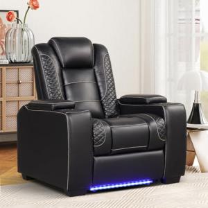 Electric Recliner Theater Chair with USB & Lights