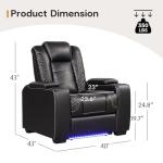 Electric Recliner Theater Chair with USB & Lights
