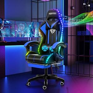 HOFFREE RGB Gaming Chair with Speakers and Massage