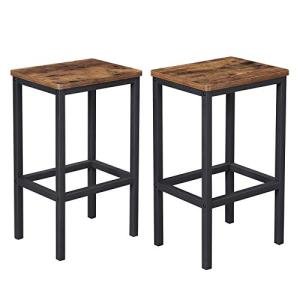 VASAGLE Set of 2 Industrial Bar Stools