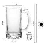 Set of 8 16oz Beer Mugs with Handles