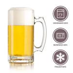 Set of 8 16oz Beer Mugs with Handles