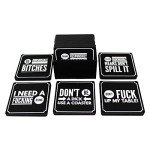 Funny Drink Coasters Set - Perfect Man Cave Gear