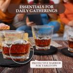 Slate Drink Coasters with Metal Holder Set