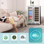 Dual Zone Wine and Beverage Refrigerator with Glass Door
