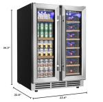 Dual Zone Wine and Beverage Refrigerator with Glass Door