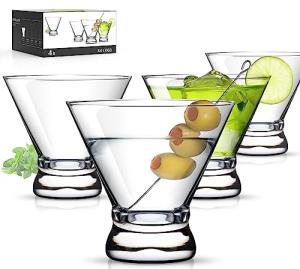 Set of 4 Stemless Martini Glasses