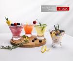 Set of 4 Stemless Martini Glasses