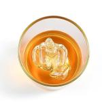 Funny Middle Finger Whiskey Glass with Gold Rim