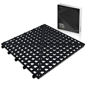 Black Interlocking Shelf Mats 6-Pack for Spills