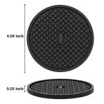 Set of 3 Non-Slip Black Silicone Coasters