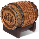 Whiskey Barrel Coaster Set for Man Cave Decor