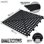 Black Interlocking Shelf Mats 6-Pack for Spills