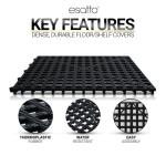Black Interlocking Shelf Mats 6-Pack for Spills