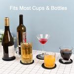 Set of 3 Non-Slip Black Silicone Coasters