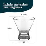 Set of 12 Stemless Martini Glasses