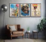 Blue Graffiti Wall Art Prints for Man Cave