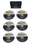 Corona Coaster Set with Metal Holder - 6 Pieces