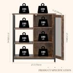 Compact Brown Coffee Bar Cabinet for Man Cave