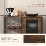 Compact Brown Coffee Bar Cabinet for Man Cave