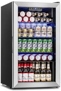 126-Can Mini Beverage Fridge with Glass Door