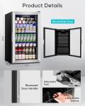 126-Can Mini Beverage Fridge with Glass Door