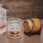Whiskey Barrel Coaster Set for Man Cave Decor