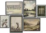 Vintage Golf Canvas Wall Art Set for Man Cave
