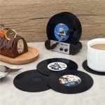 Funny Vinyl Record Coasters Set for Music Lovers