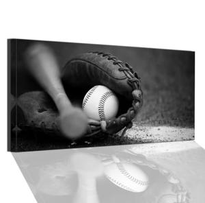 Black and White Baseball Wall Art for Man Cave
