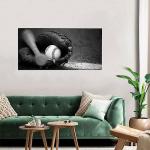 Black and White Baseball Wall Art for Man Cave