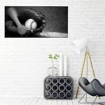 Black and White Baseball Wall Art for Man Cave